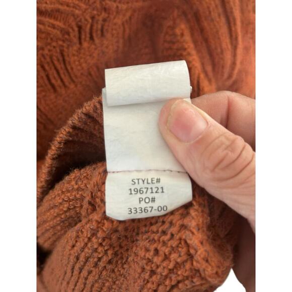 prAna Women's Red Mock Neck Raglan Sleeve Sky Meadow Sweater Size XS - Picture 6 of 7